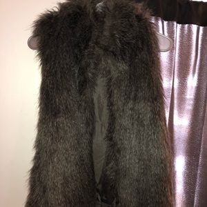 Brown fur vest